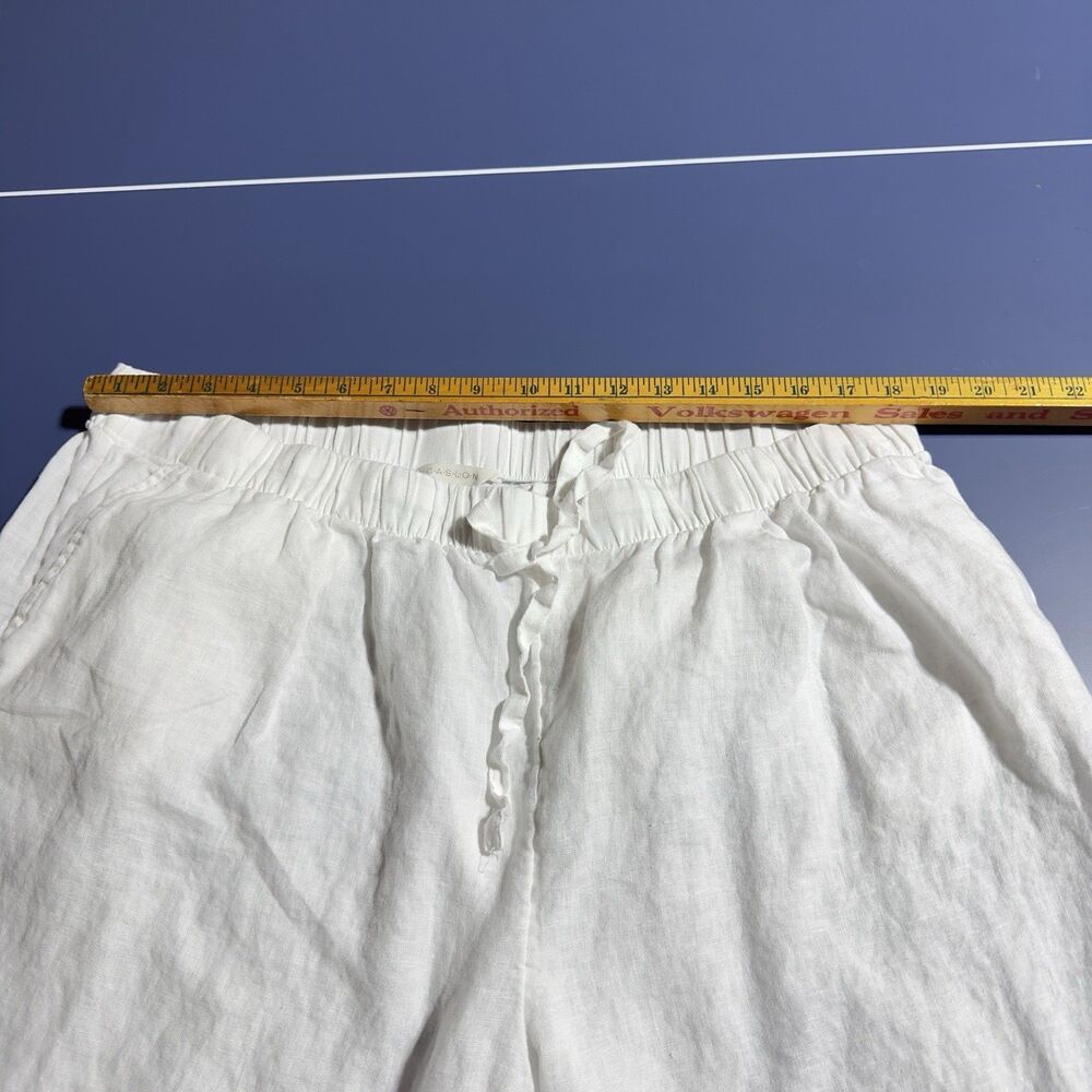 Caslon Women’s White Linen Wide Leg Pants Size XXL Pull On Elastic Waist - Picture 6 of 8